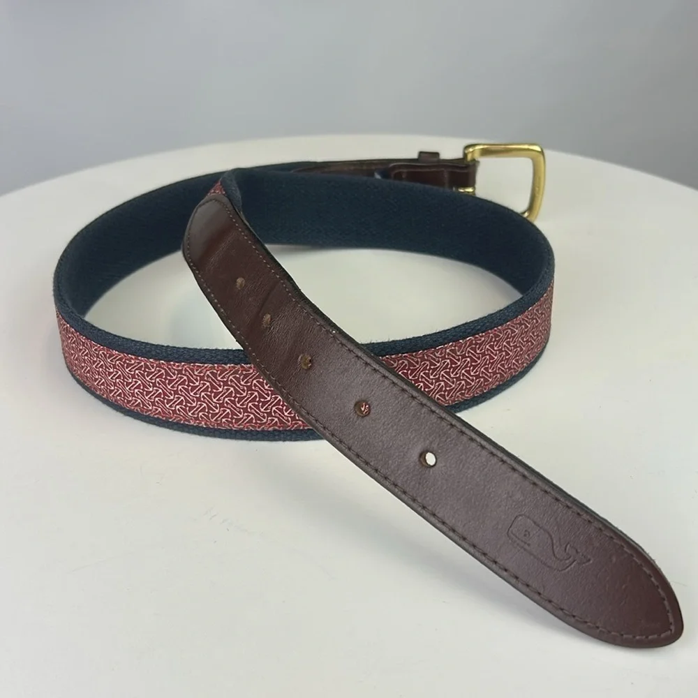 Vineyard Vines Men’s Anchor Down Solid Brass Buckle Belt Size 34